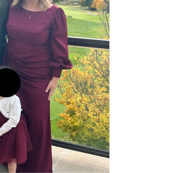 Azazie Raye Dress sz 18 in Cabernet Stretch Satin - Picture 2 of 4